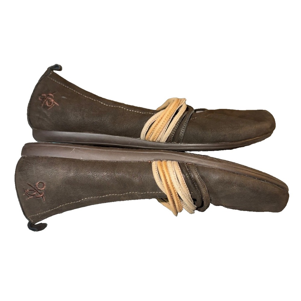 OTBT Park City Dark Brown Leather Mary Janes Ballet Flats Women Size 8 comfort - Picture 5 of 9
